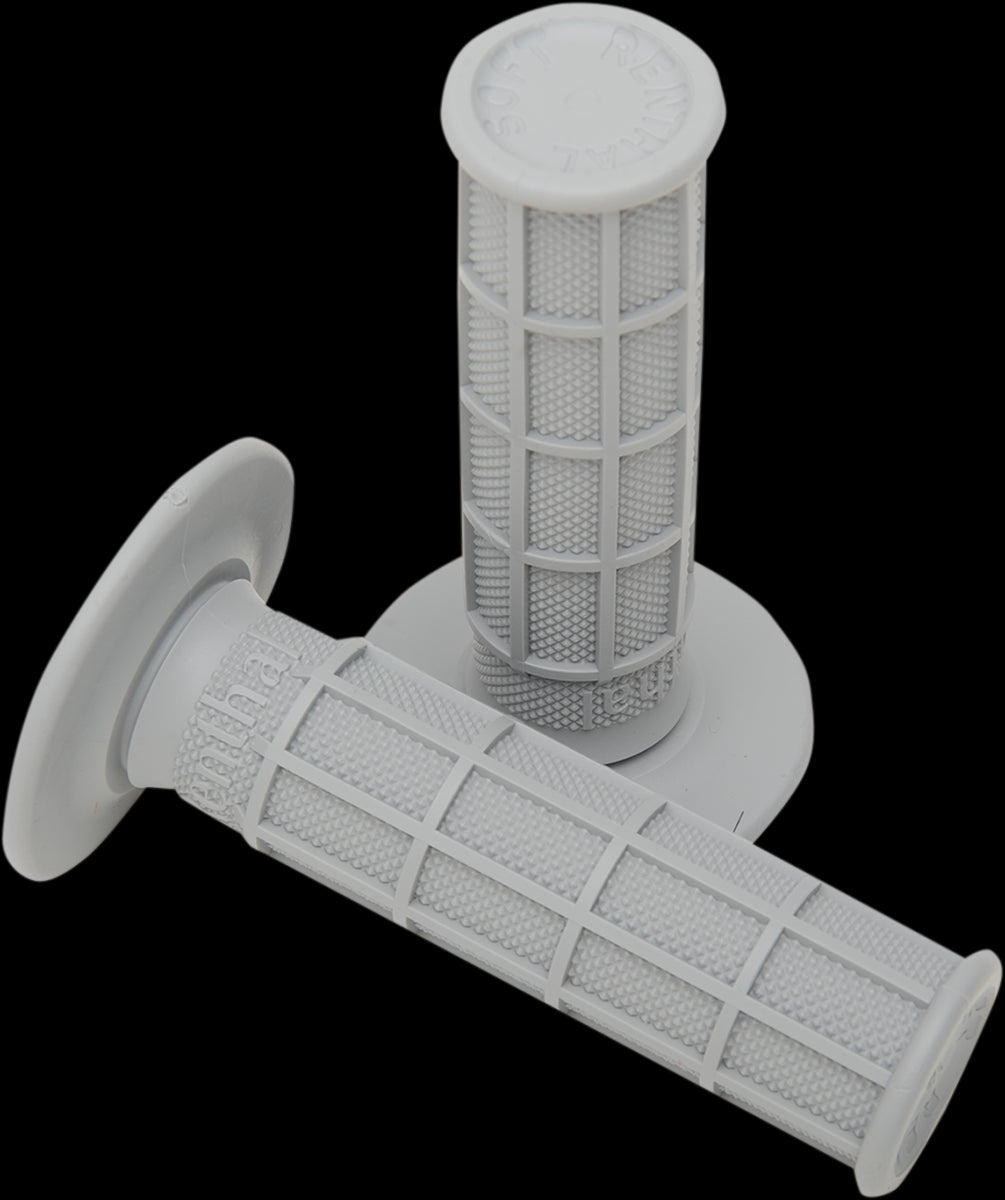 Renthal Soft Grey Full Waffle Grips Motocross Enduro